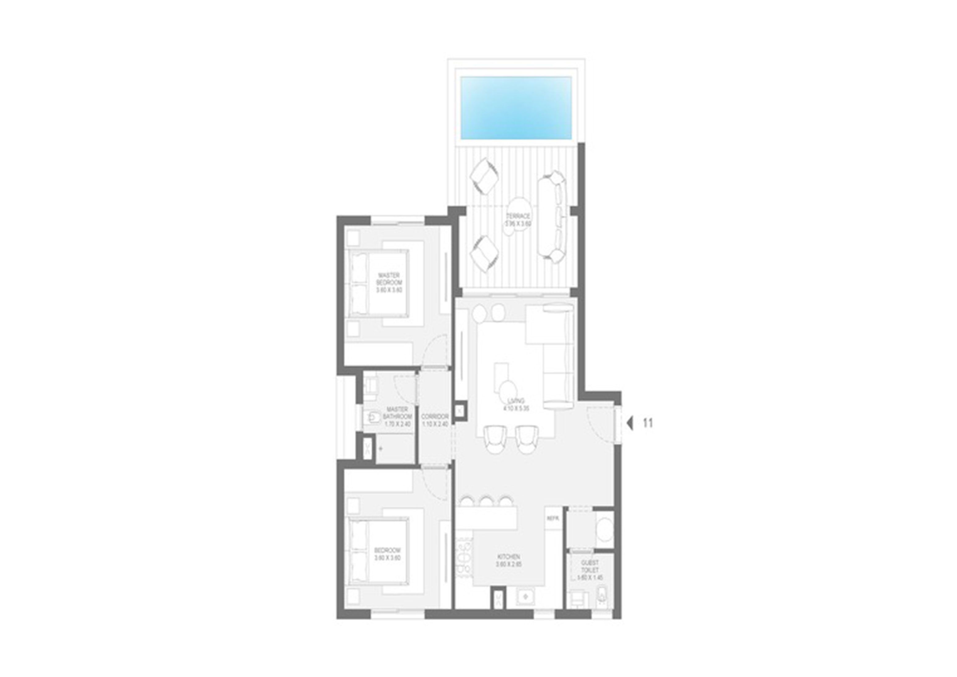 Floor plan for apartment at Makadi Heights