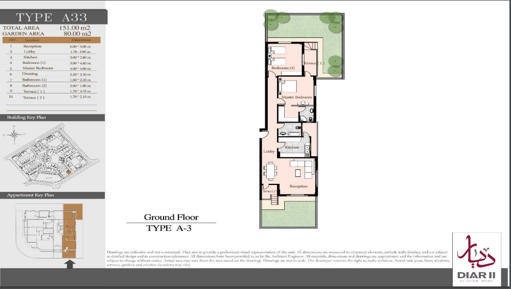 Floor plan for apartment at Diar II