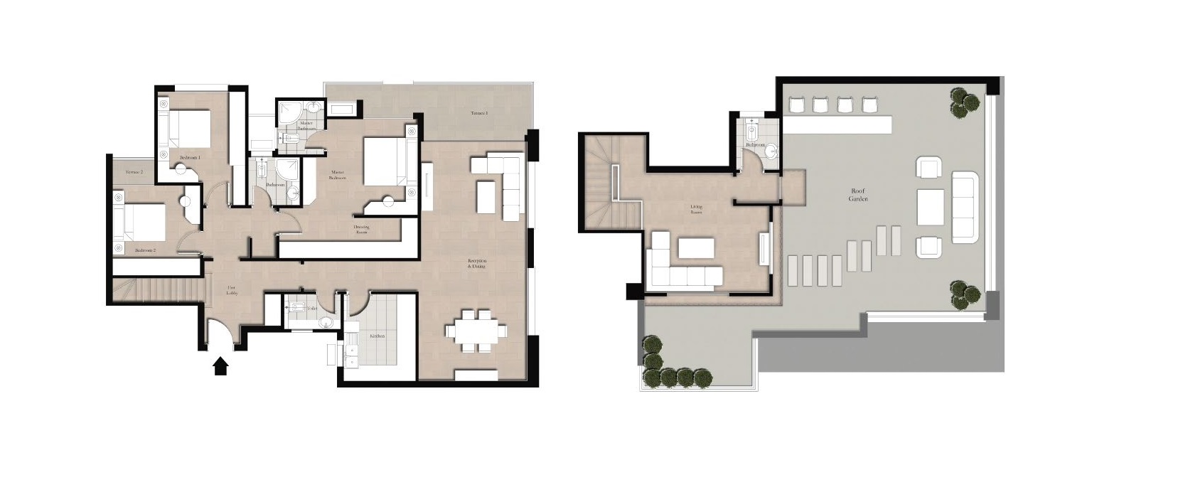 Floor plan for penthouse at AZAD