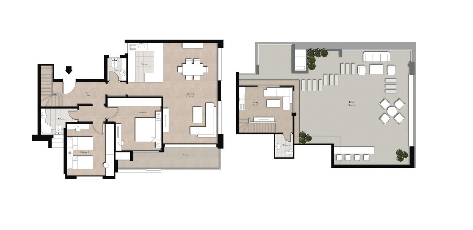 Floor plan for penthouse at AZAD