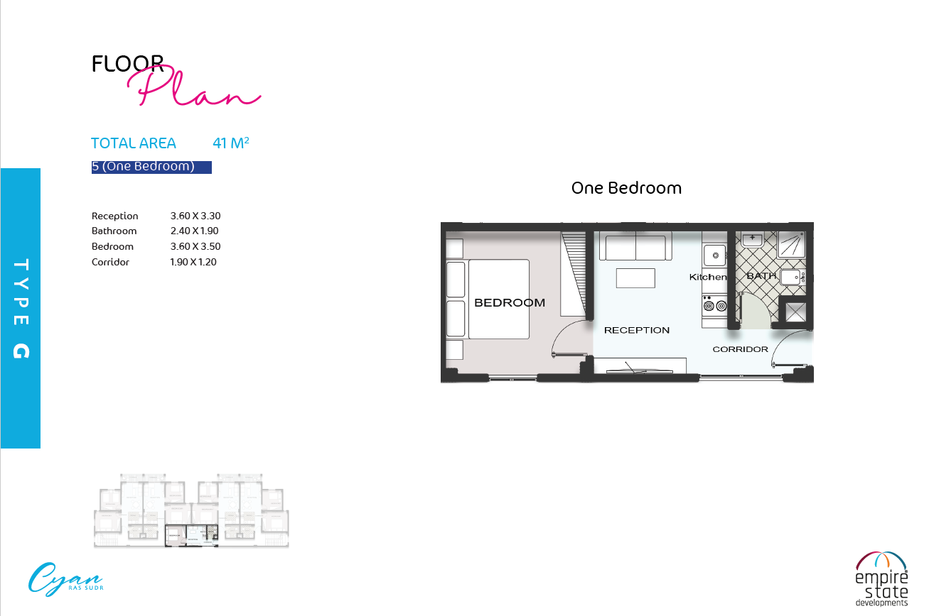 Floor plan for apartment at Cyan Ras Sudr