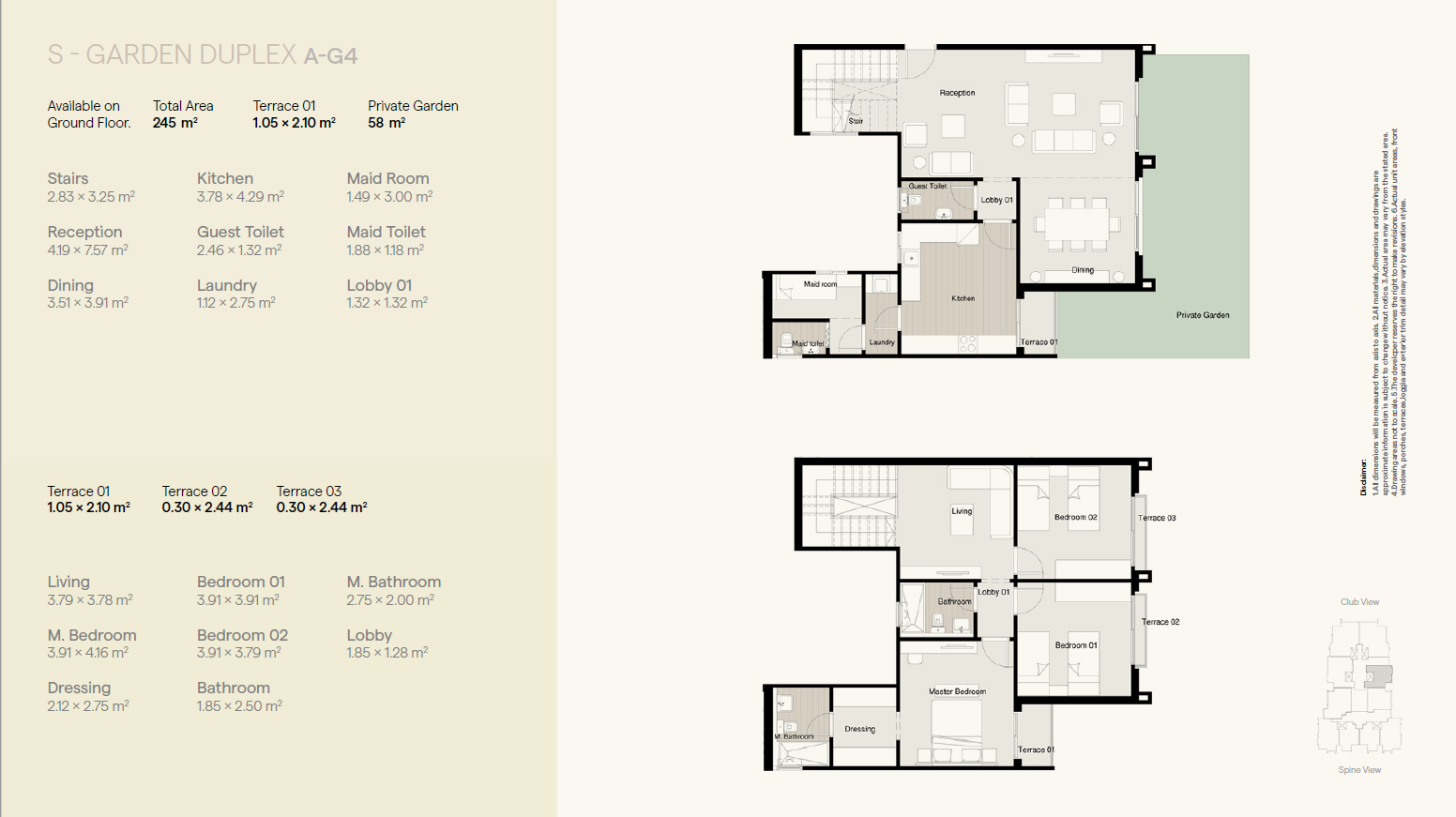 Floor plan for apartment at Residence Eight Sky Abu Dhabi