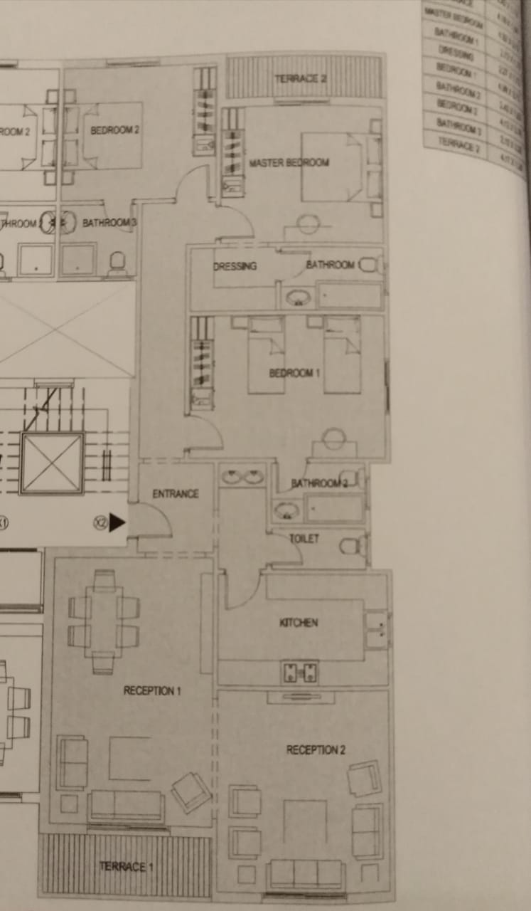 Floor plan for apartment at Sarai