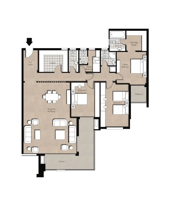 Floor plan for apartment at AZAD