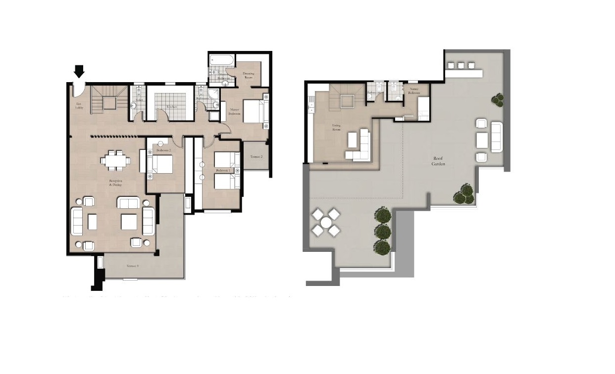 Floor plan for penthouse at AZAD