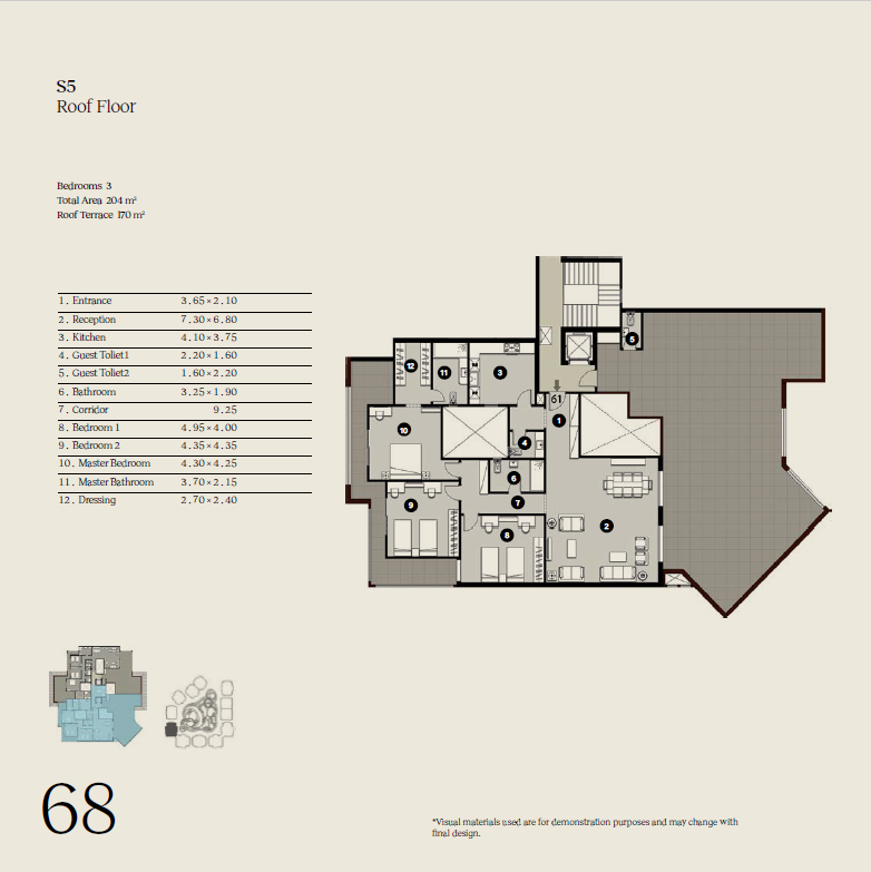 Floor plan for apartment at Ninety Avenue