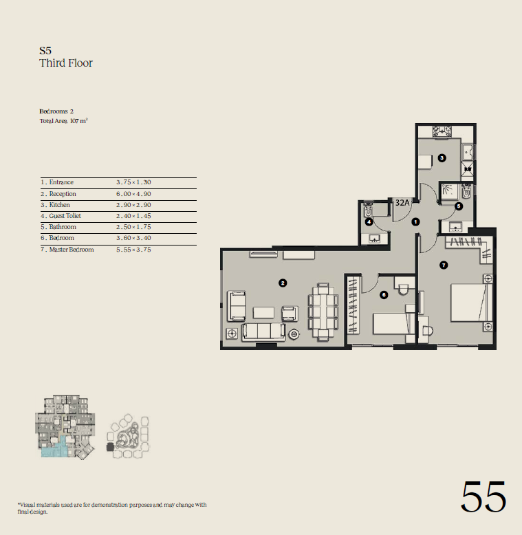 Floor plan for apartment at Ninety Avenue