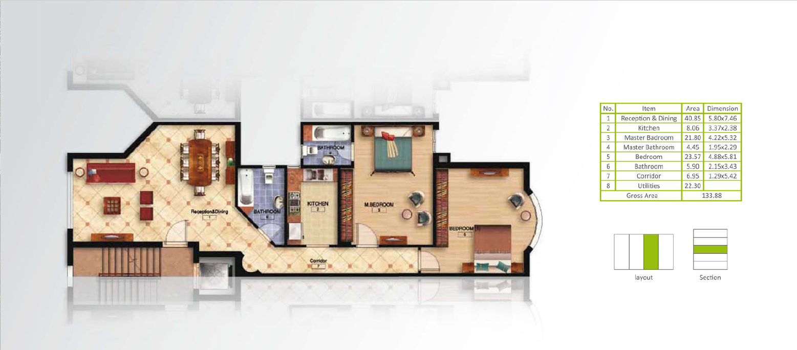 Floor plan for apartment at Mountain View Hyde Park