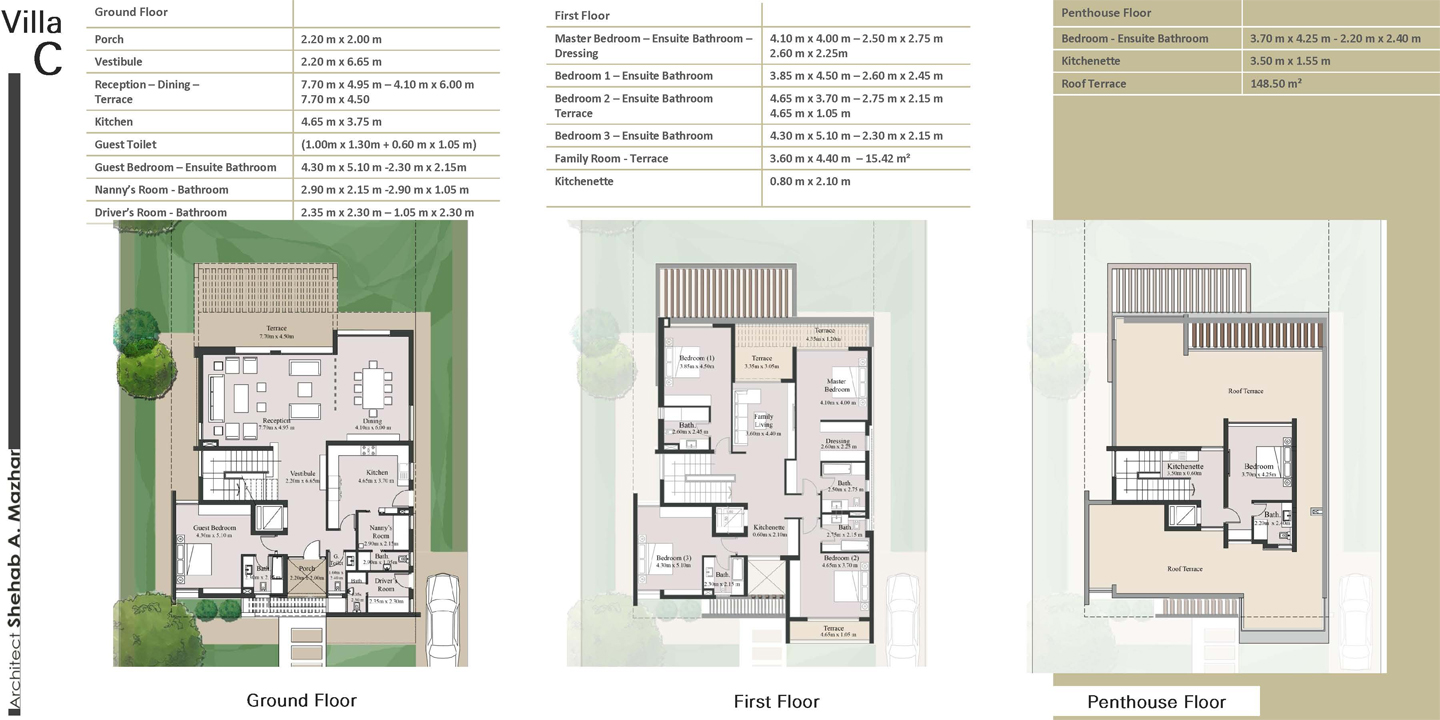 Floor plan for villa at Palm Hills New Cairo