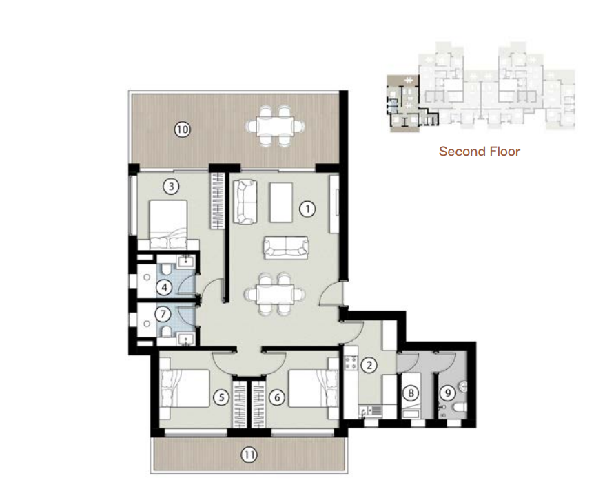 Floor plan for chalet at Silvertown Silversands