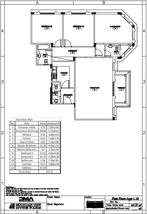 Floor plan for apartment at Mountain View Hyde Park