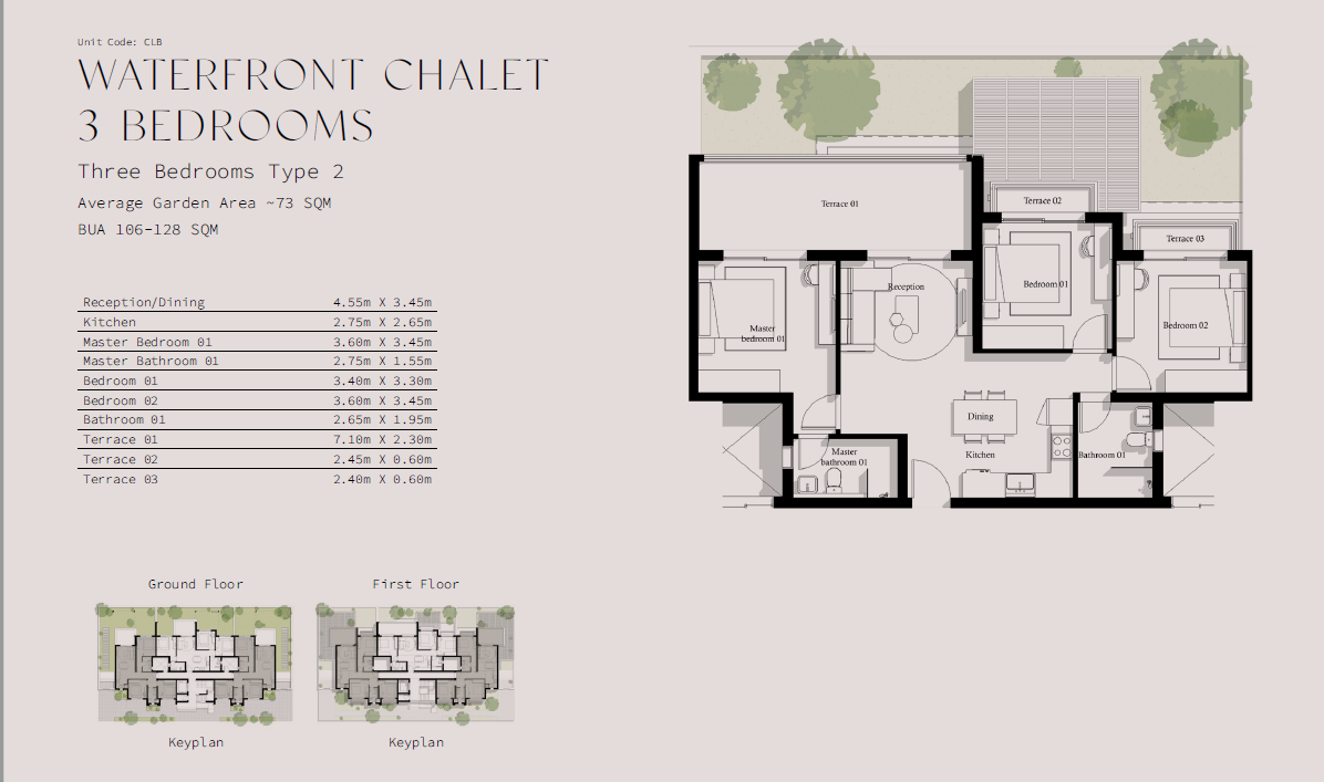 Floor plan for chalet at Ayla Jefaira