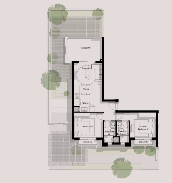 Floor plan for chalet at Ayla Jefaira