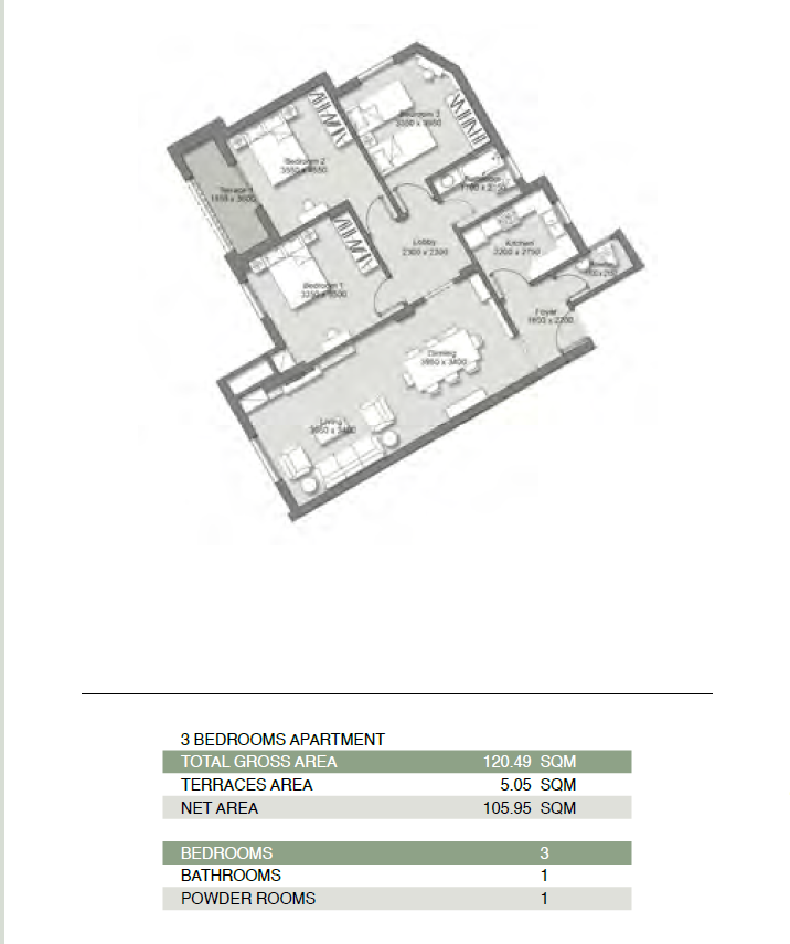Floor plan for apartment at Ashgar City