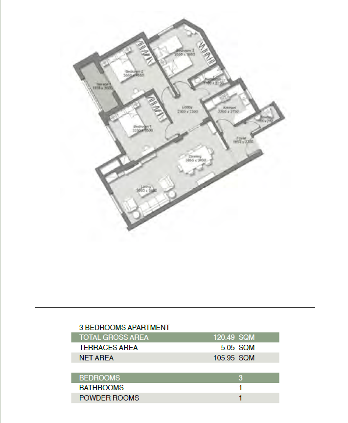 Floor plan for apartment at Ashgar City