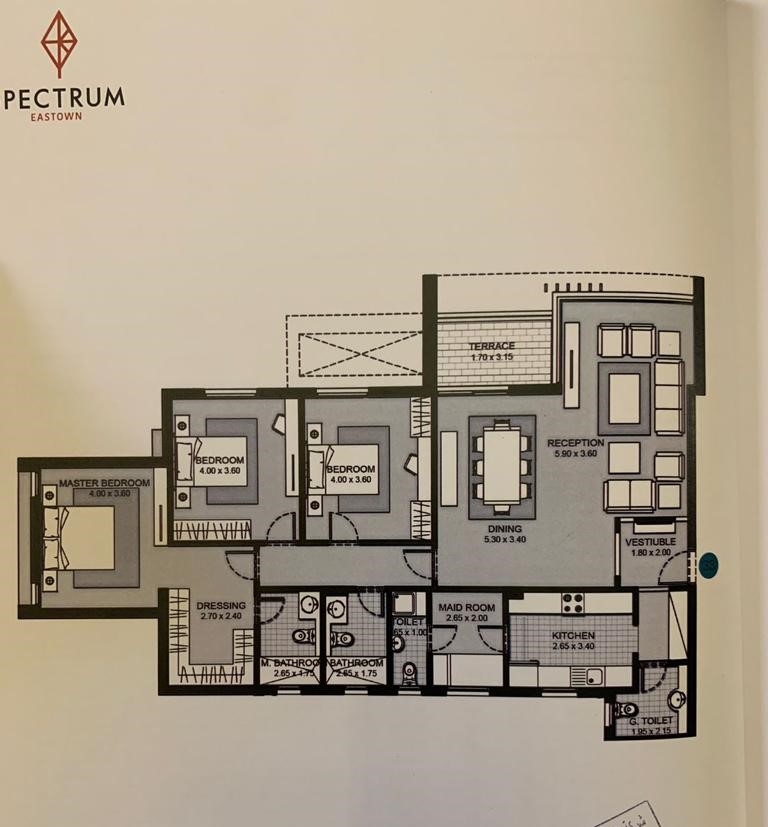Floor plan for apartment at Spectrum