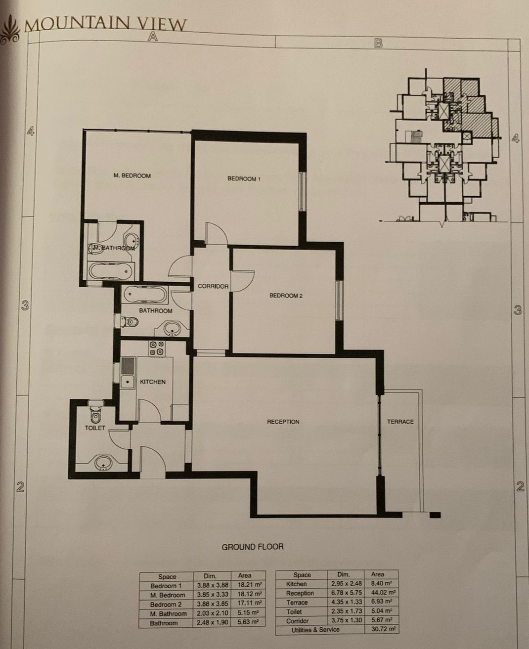 Floor plan for apartment at Mountain View ICity New Cairo