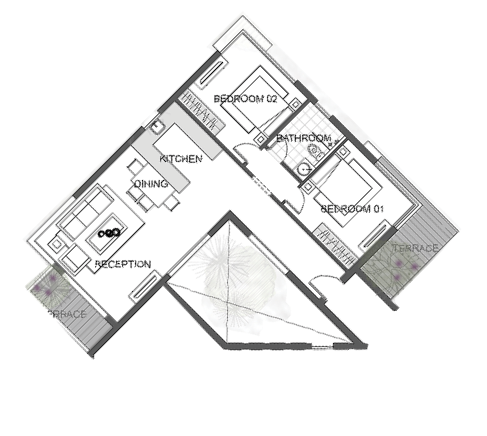 Floor plan for apartment at Jefaira