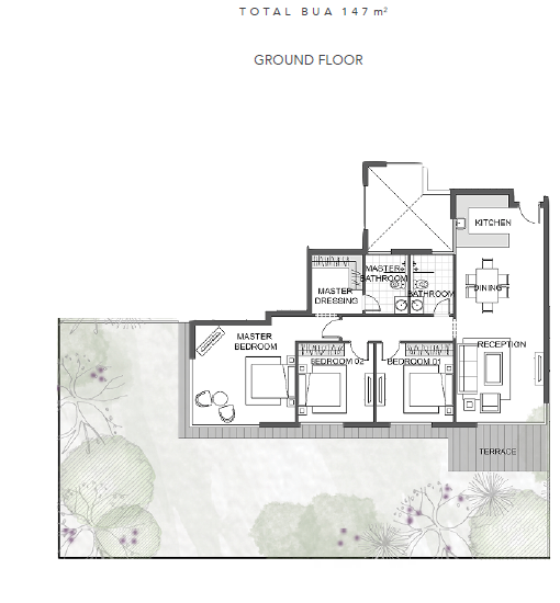 Floor plan for apartment at Jefaira
