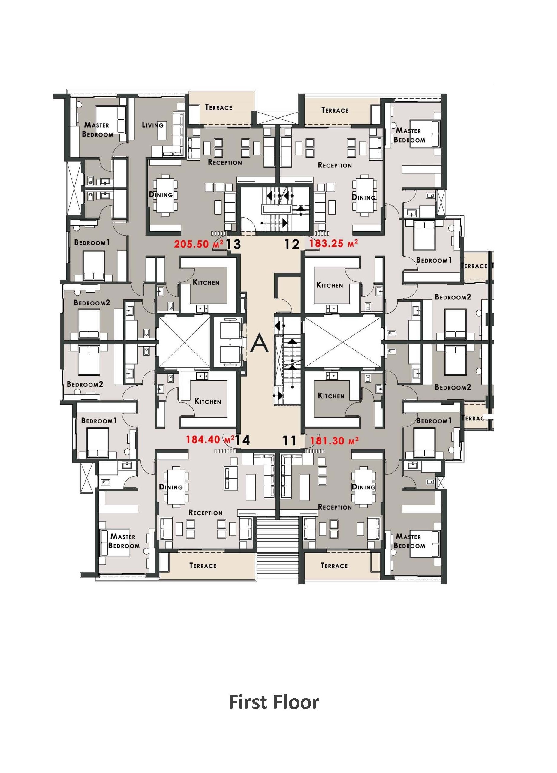 Floor plan for apartment at Palm Hills New Cairo