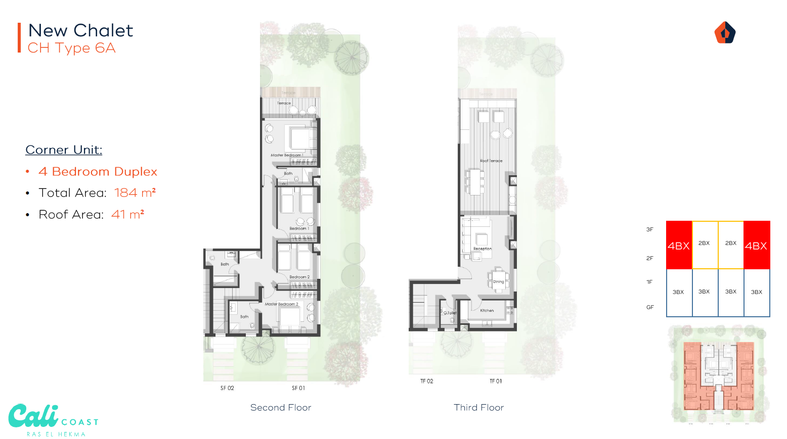 Floor plan for duplex at Cali Coast Ras El Hekma