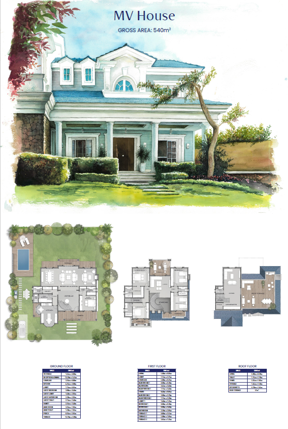 Floor plan for villa at Mountain View 1.1