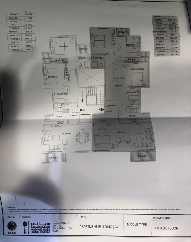 Floor plan for apartment at Sarai