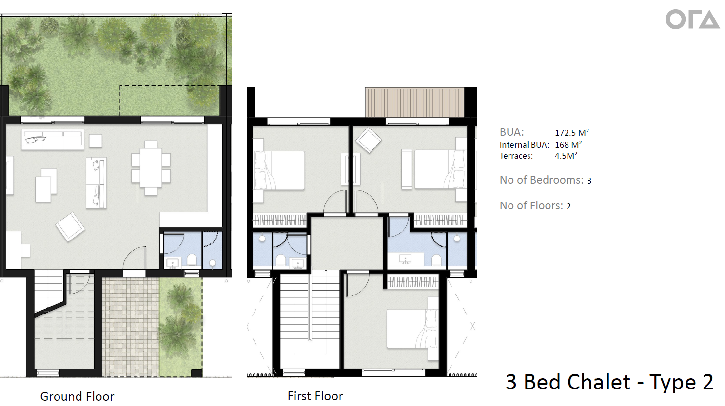 Floor plan for chalet at Silvertown Silversands