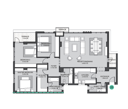Floor plan for apartment at Sky Condos