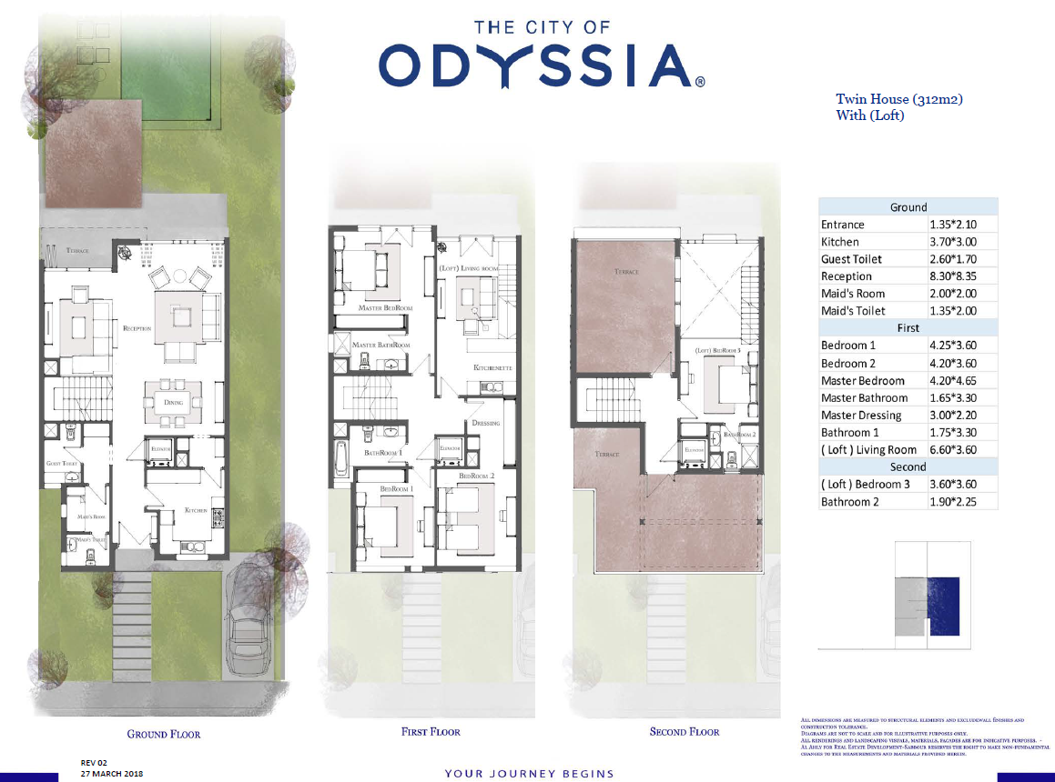Floor plan for townhouse at The City of Odyssia