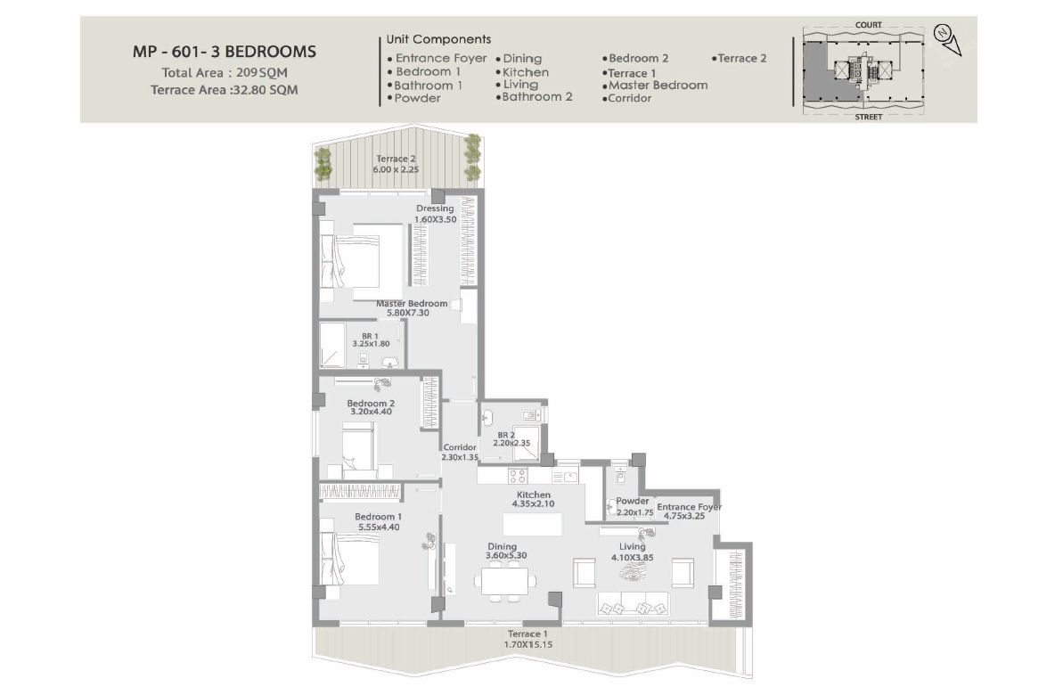 Floor plan for apartment at Kinda