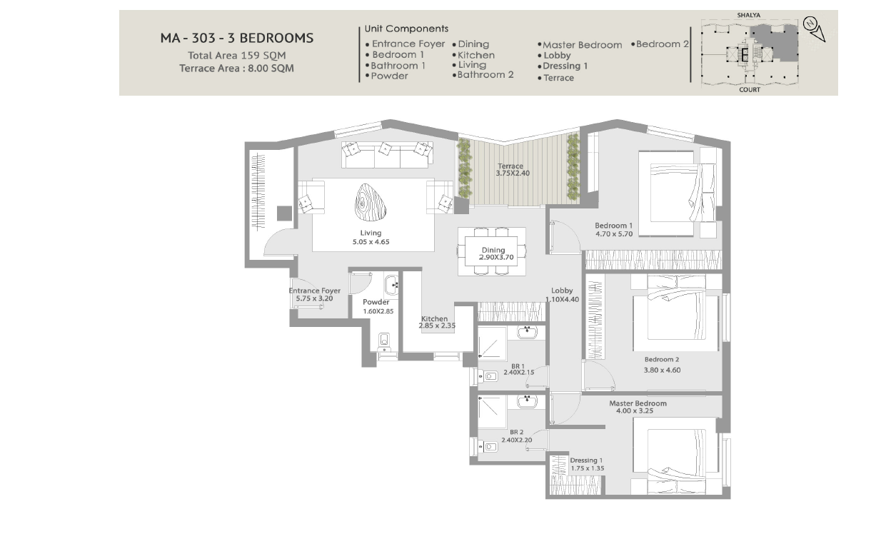 Floor plan for apartment at Kinda