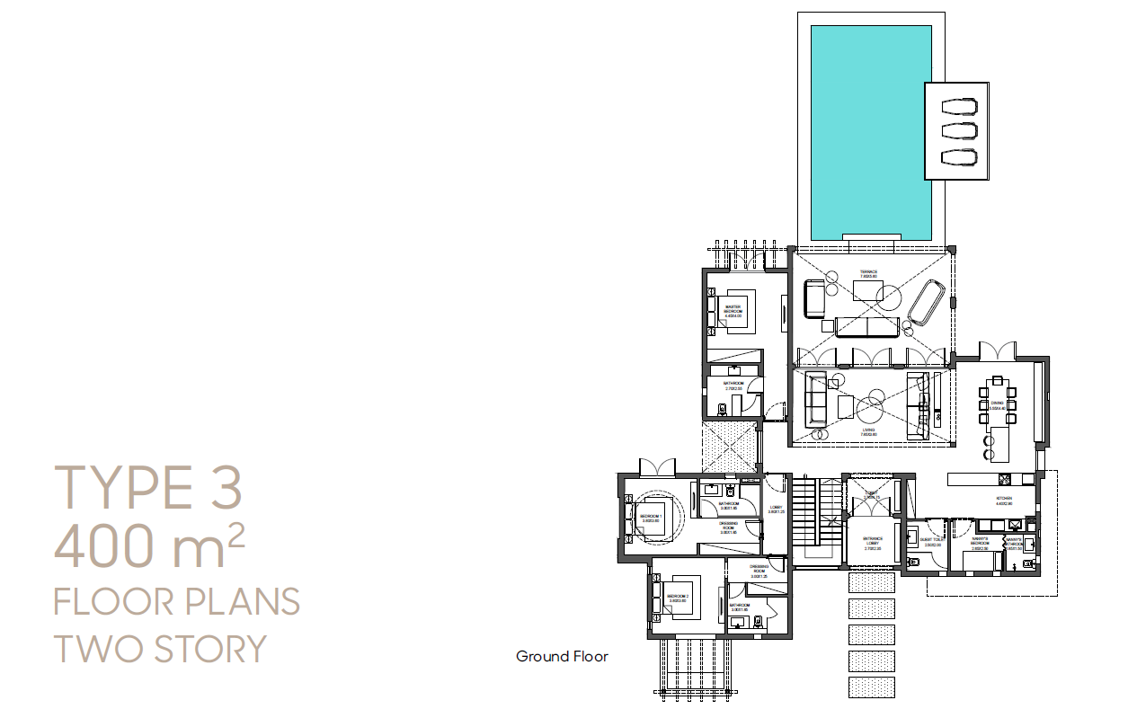 Floor plan for villa at Ancient Sands Golf Resort