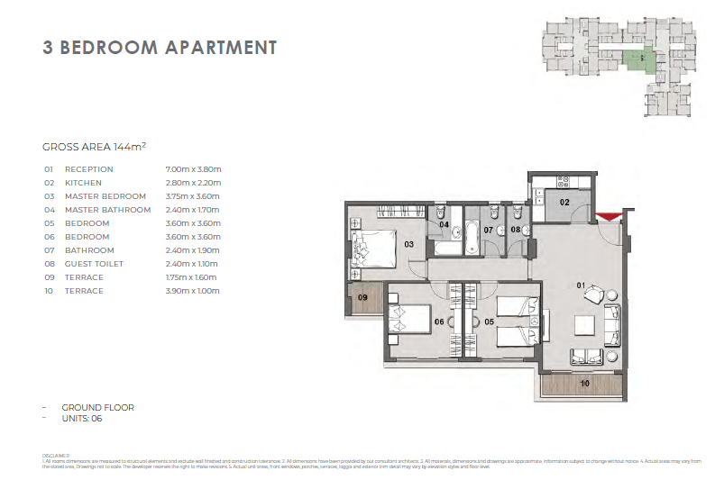Floor plan for apartment at Il Bosco New Capital