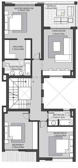 Floor plan for villa at SODIC East