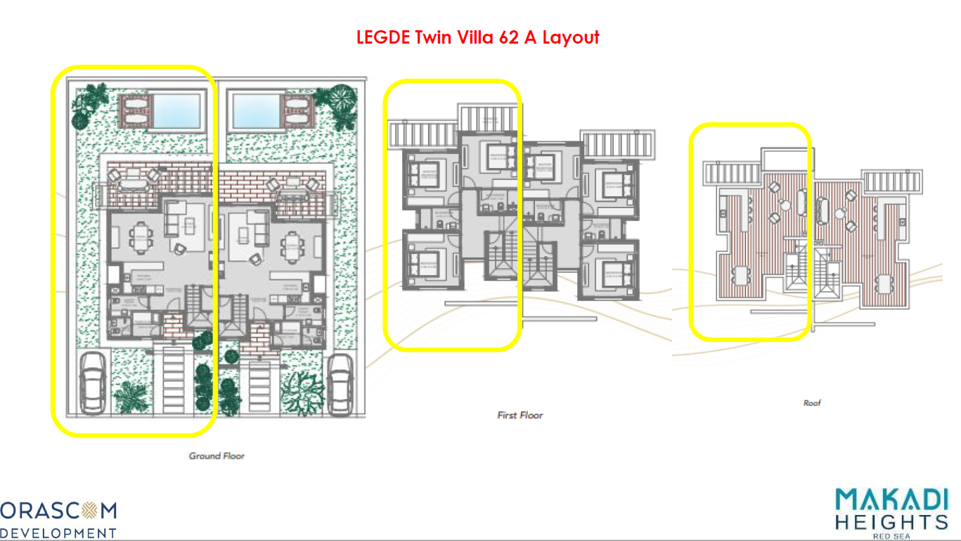 Floor plan for townhouse at Makadi Heights