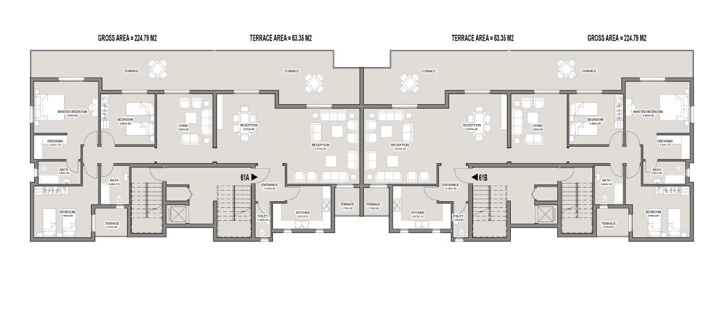 Floor plan for duplex at Taj City