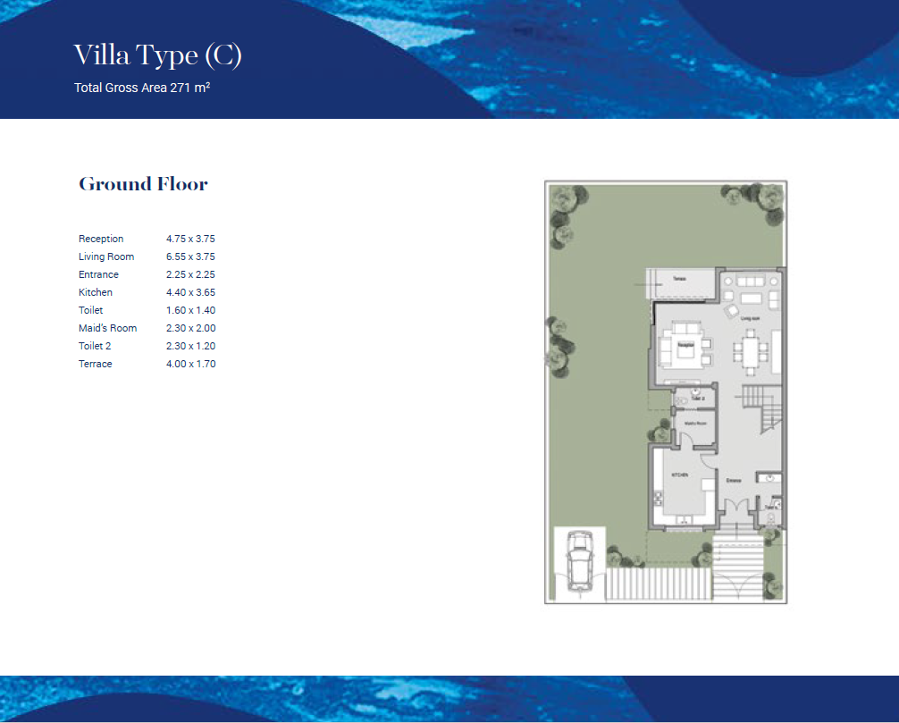 Floor plan for villa at Sarai