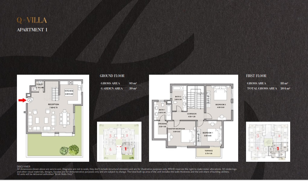 Floor plan for villa at Taj City
