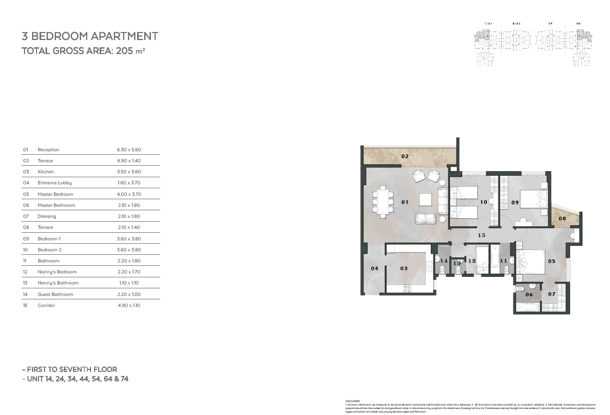 Floor plan for apartment at Vinci