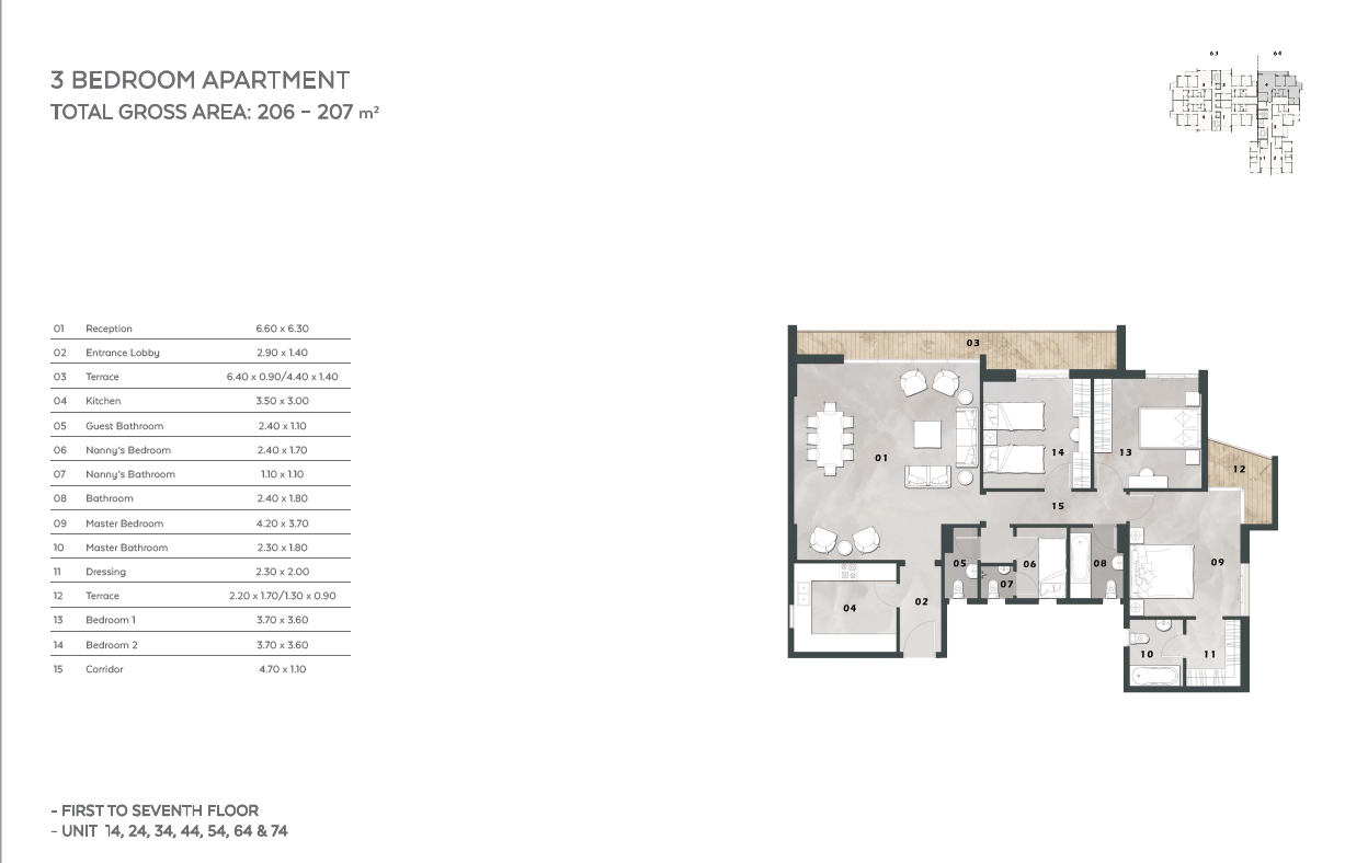 Floor plan for apartment at Vinci