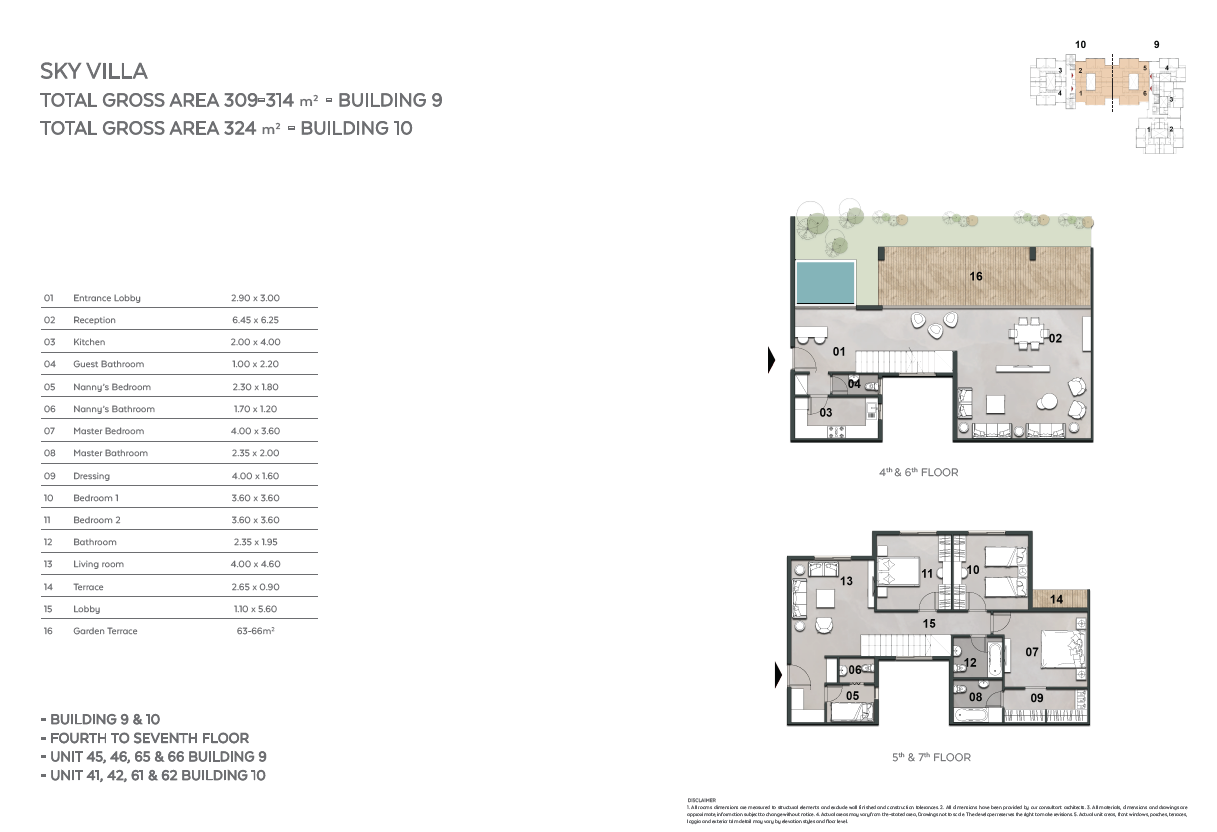 Floor plan for villa at Vinci