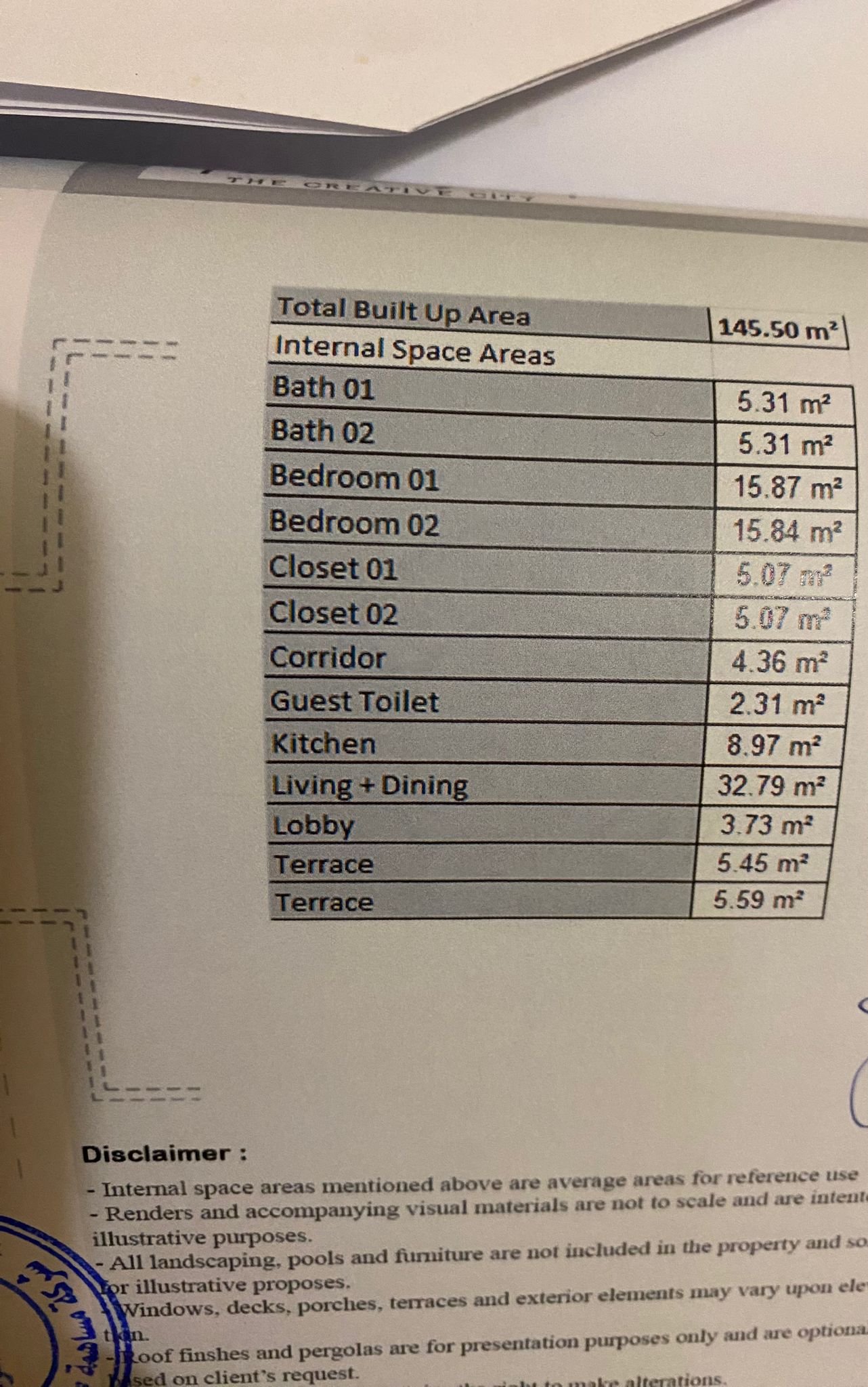 Floor plan for apartment at Badya