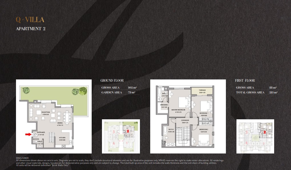 Floor plan for villa at Taj City