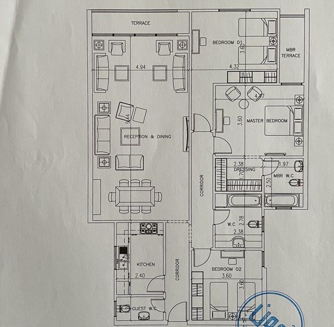 Floor plan for apartment at Midtown condo