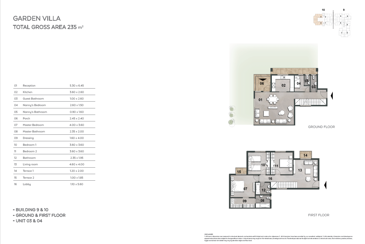 Floor plan for villa at Vinci