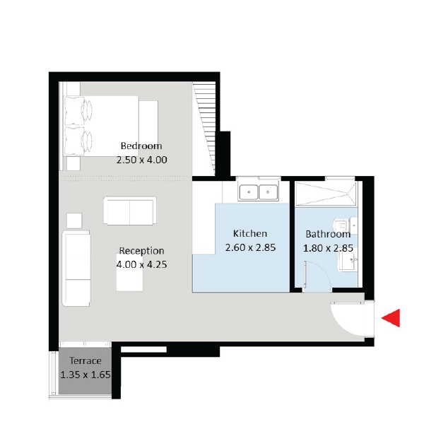 Floor plan for apartment at The Curve