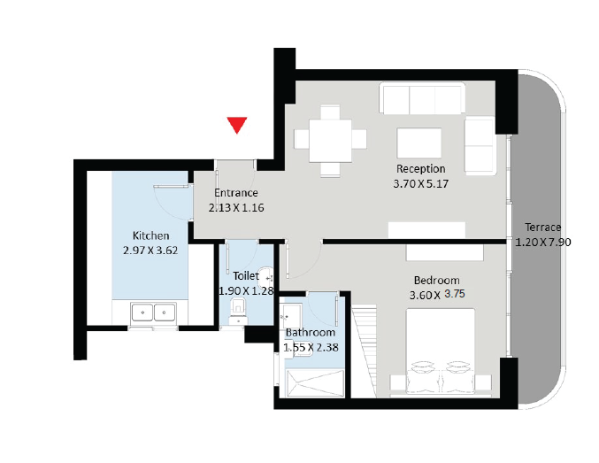 Floor plan for apartment at The Curve