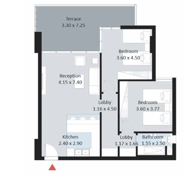 Floor plan for apartment at The Curve