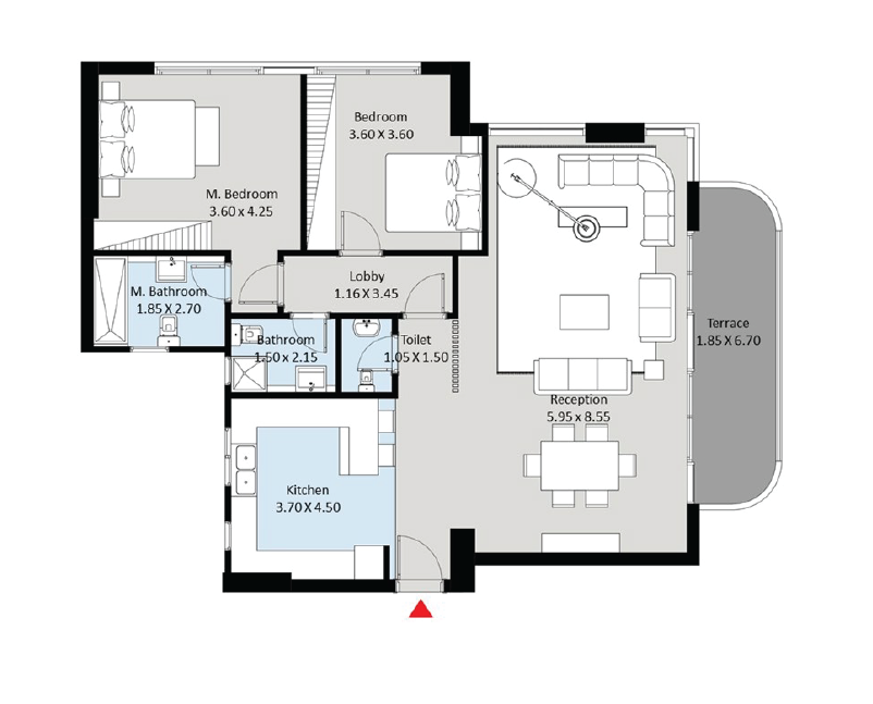 Floor plan for apartment at The Curve